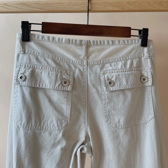 Y2K Vintage Low Rise Beige Flared Cargo Pants - Picture 2 of 4